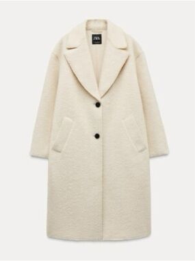 Zara Ecru Bouclé Coat